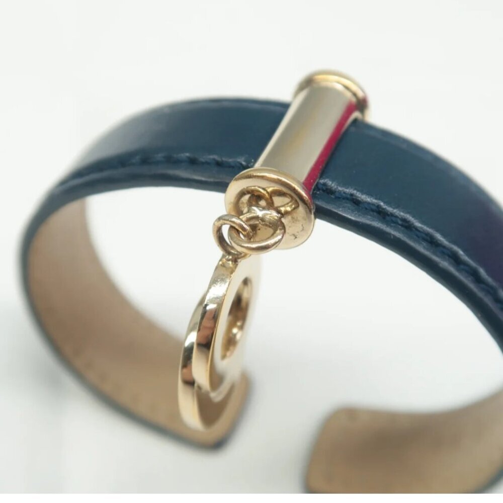 100% Authentic BVLGARI Leather Tag Cuff Bracelet - Picture 8 of 12